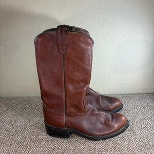 Acme Mens Brown Leather Western Cowboy Boots 9096 Sz 8E Roper Riding Texans